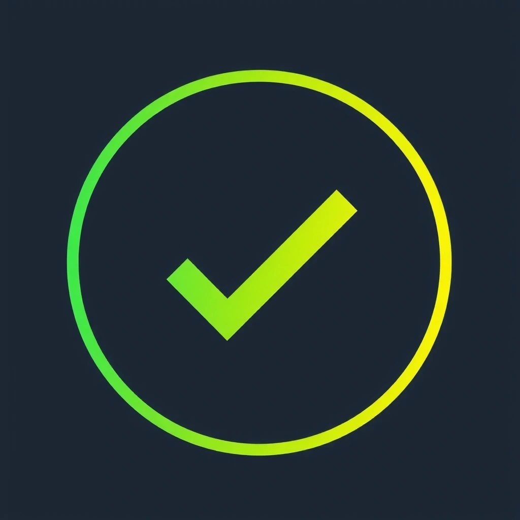 Iconiță de mulțumire cu o bifă verde