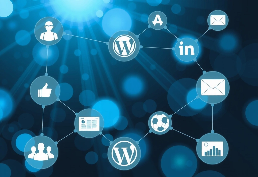 Multe pictograme de site-uri web conectate între ele, simbolizând legături externe