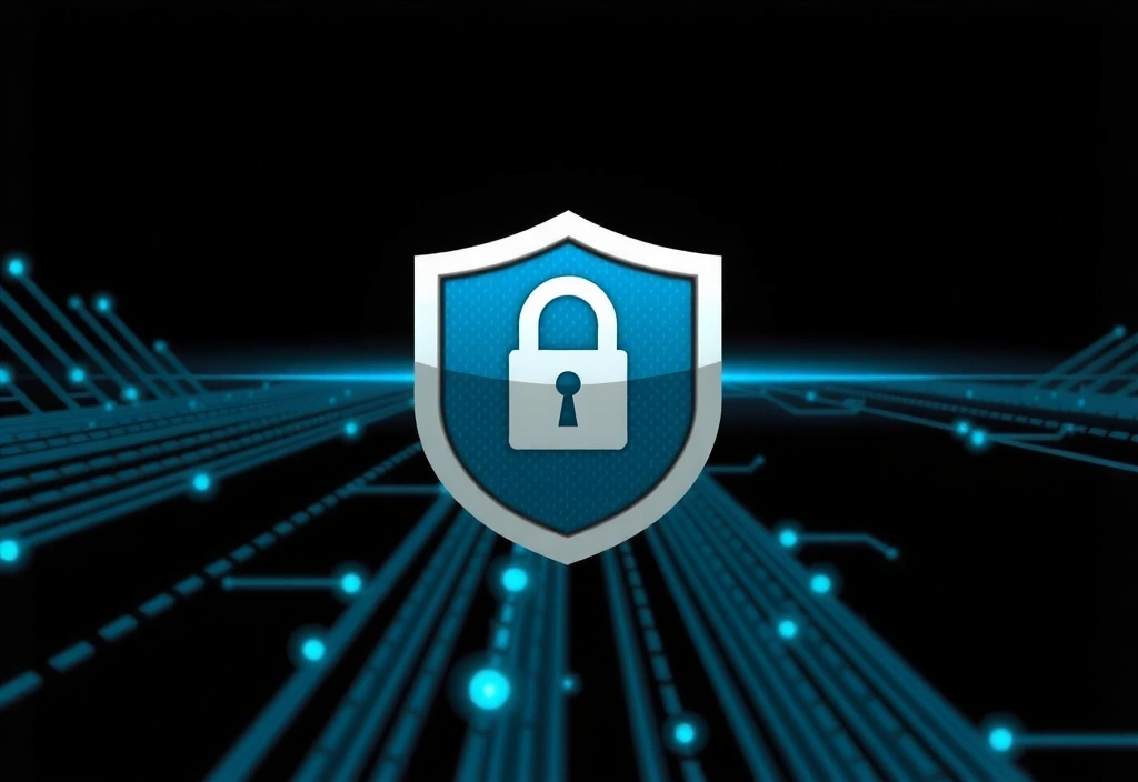 Pictogramă cu un scut și un lacăt, simbolizând securitatea informațiilor